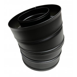 DINAK DW Black pellet bocht 15 graden dubbelwandig rookkanaal Ø100mm | 123rookkanaal