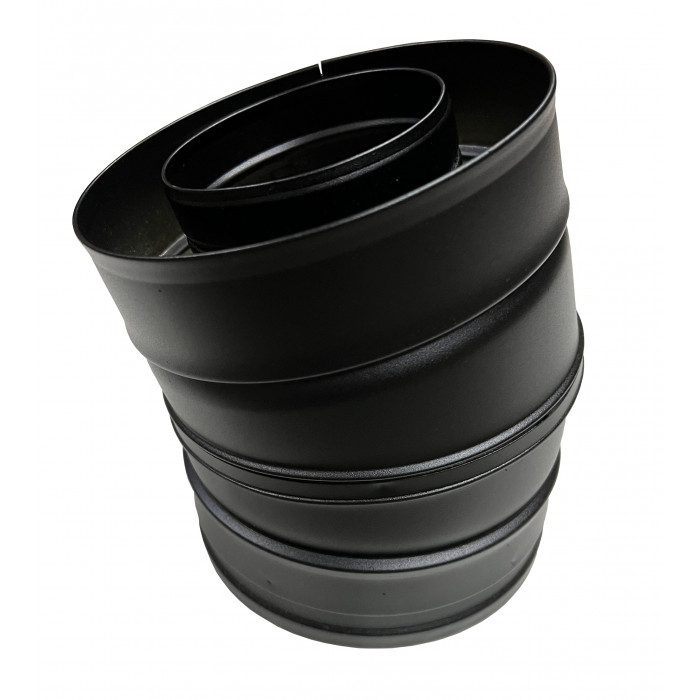 DINAK DW Black pellet bocht 15 graden dubbelwandig rookkanaal Ø100mm | 123rookkanaal