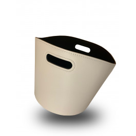 wit / creme lederen houtmand Termatech | 123rookkanaal