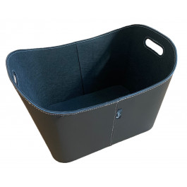 TermaTech houtmand zwart imitatie leder | 123rookkanaal