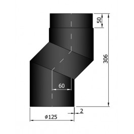 Kachelpijp enkelwandig versleping van 6cm Ø125mm | 123rookkanaal