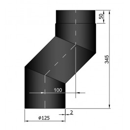 Kachelpijp enkelwandig versleping van 10cm Ø125mm | 123rookkanaal