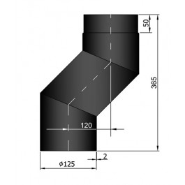 Kachelpijp enkelwandig versleping van 12cm Ø125mm | 123rookkanaal