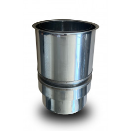 RVS Kachelpijp (wand)doorvoer / nisbus Ø130mm | 123rookkanaal