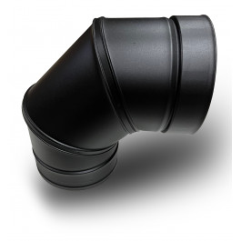 DINAK DW Black pellet bocht 90 graden dubbelwandig rookkanaal Ø80mm | 123rookkanaal