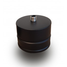 DINAK DW Black T-stuk deksel met condensuitloop dubbelwandig rookkanaal Ø80mm | 123rookkanaal
