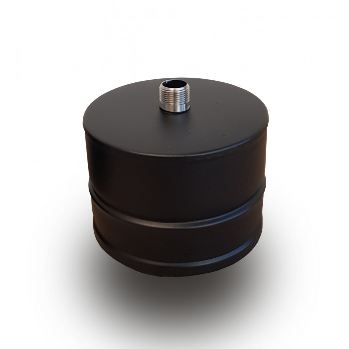 DINAK DW Black T-stuk deksel met condensuitloop dubbelwandig rookkanaal Ø80mm | 123rookkanaal