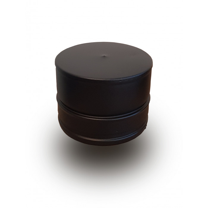 DINAK DW Black pellet deksel / eindkap dubbelwandig rookkanaal Ø80mm | 123rookkanaal