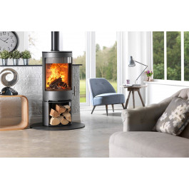 Charlton & Jenrick Purevision vrijstaand rond model laag open houtvak | 123rookkanaal