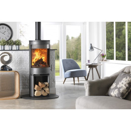 Charlton & Jenrick Purevision vrijstaand rond model hoog open houtvak | 123rookkanaal