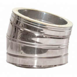 DINAK DW bocht 15 graden dubbelwandig rookkanaal Ø130mm | 123rookkanaal