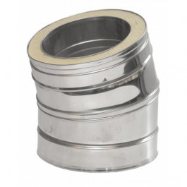 DINAK DW Bocht 30 graden dubbelwandig rookkanaal Ø150mm | 123rookkanaal